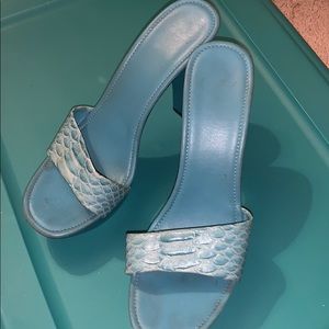 Vintage Blue Candies platform stilettò sandals